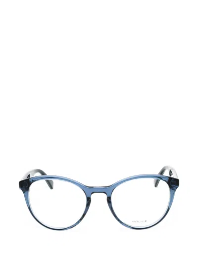 Police Round-frame Glasses In Blue