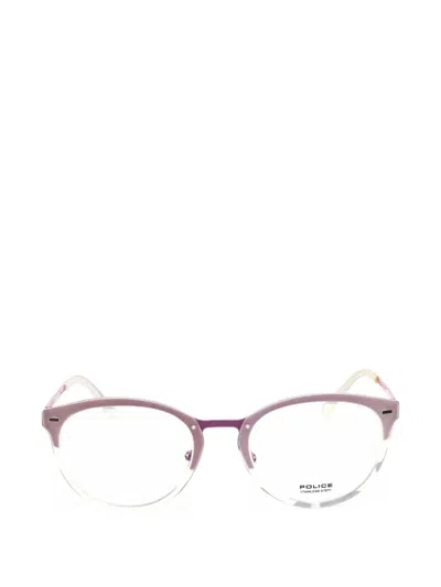 Police Round-frame Glasses In Violett