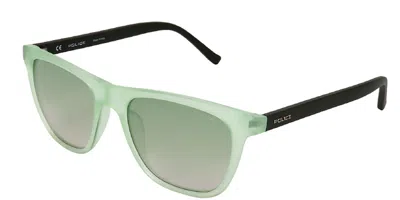 Police S1936m Advv Occhiali Da Sole Verdi Per Uomo In White