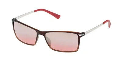 Police S1957 Look Black 3 Abrm Occhiali Da Sole Rossi Per Uomo In Brown