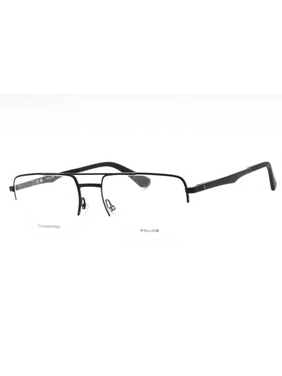Police Sleek Rectangular Eyeglasses 55 Mm For Men In Black
