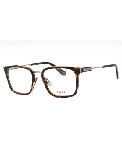 Police Sleek Rectangular Eyeglasses With Clear Demo Lens - 53mm In Brown