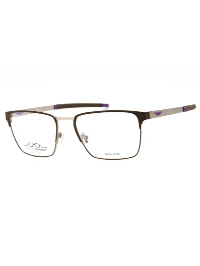 Police Sleek Rectangular Metal Men's Eyeglasses In Multi