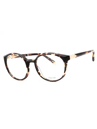 Police Sleek Round Acetate Eyeglasses For Women In Brown