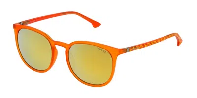Police Spl343m M03g Men's Sunglasses Orange Size 52