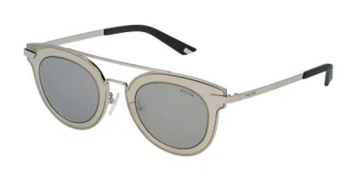 Police Spl349 Halo 2 579k Men's Sunglasses Silver Size 47