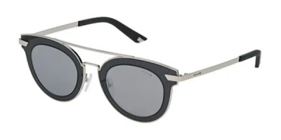 Police Spl349 Halo 2 579x Men's Sunglasses Silver Size 47