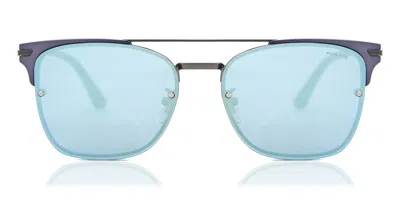 Police Spl577 Highway Two 3 627b Men's Sunglasses Grey Size 56 In Blue