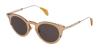 Police Spl624 0300 Women's Sunglasses Gold Size 46 In Brown