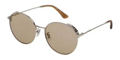 Police Spl637n Highway Two 6 0594 Men's Sunglasses Gold Size 56