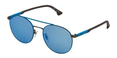 Police Spl717 Storm Light 2 8drb Men's Sunglasses Blue Size 55