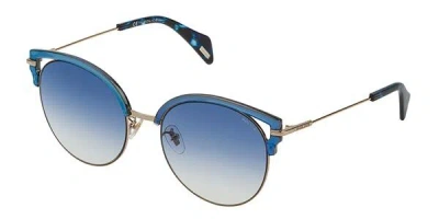 Police Spl739 8ffb Women's Sunglasses Blue Size 54 In Yellow