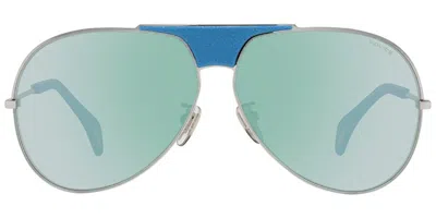 Police Spl740 579b Men's Sunglasses Silver Size 62 In Blue
