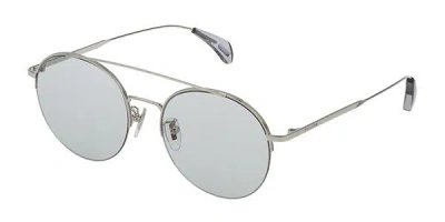 Police Spl741 0h48 Men's Sunglasses Silver Size 54 In Gray