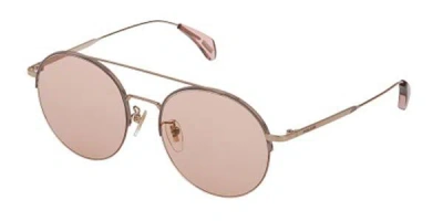 Police Spl741 0h60 Men's Sunglasses Pink Size 54 In Gold