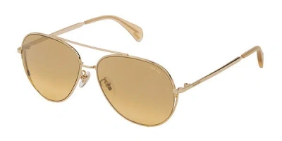 Police Spl835 Fox 2 300g Women's Sunglasses Gold Size 57