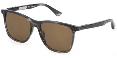 Police Spl872n Origins 1 01ex Men's Sunglasses Grey Size 56