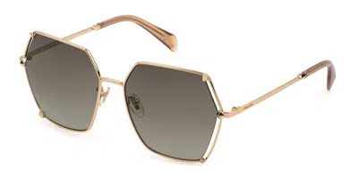 Police Spld31 0300 Men's Sunglasses Gold Size 56