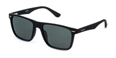 Police Sple02 Gator 2 U28p Men's Sunglasses Black Size 57