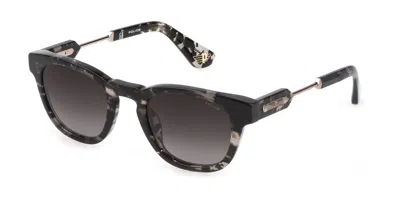 Police Splf70 03ku Men's Sunglasses Tortoiseshell Size 50 In Gray