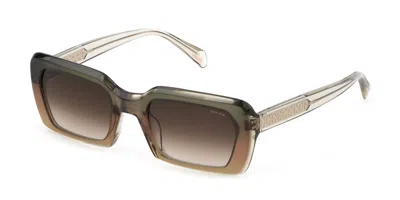 Police Splg21 06pc Women's Sunglasses Brown Size 53