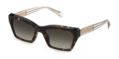 Police Splg22 0909 Women's Sunglasses Tortoiseshell Size 56 In Brown