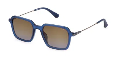 Police Spll10 Octane 7 0892 Men's Sunglasses Blue Size 52