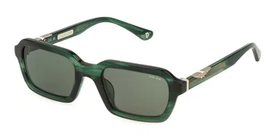 Police Spll14 Origins 57 09n6 Men's Sunglasses Green Size 53