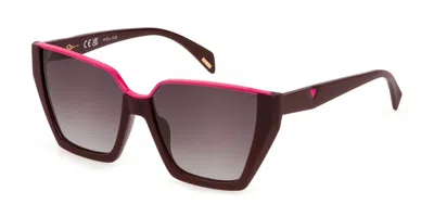 Police Spll33 Gem 1 0g96 Women's Sunglasses Burgundy Size 57