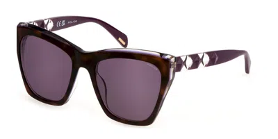 Police Spll36 Hedron 2 0993 Occhiali Da Sole Tartarugatishell Per Donna In Purple Tortoise