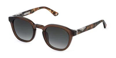 Police Spll82 Origins 60 0893 Men's Sunglasses Brown Size 50