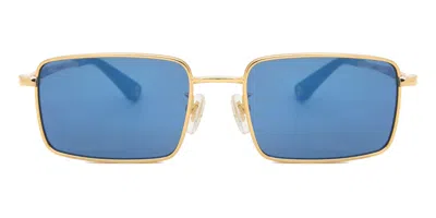 Police Spll85 Origins Classic 1 249b Men's Sunglasses Gold Size 54 In Blue