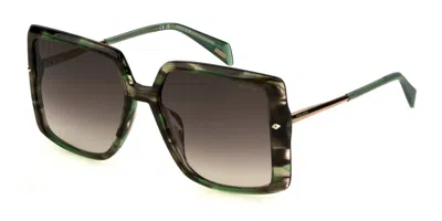 Police Spll96 Stagedive 17 06u8 Women's Sunglasses Brown Size 56