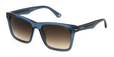 Police Spln35 Champ 9 0955 Men's Sunglasses Blue Size 55