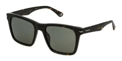 Police Spln35 Champ 9 Polarized 714p Occhiali Da Sole Tartarugatishell Per Uomo In Dark Tortoise