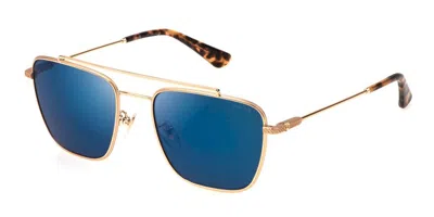 Police Spln38 Octane 10 300b Men's Sunglasses Gold Size 56