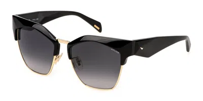 Police Spln59 Gem 4 0z42 Women's Sunglasses Gold Size 56 In Black