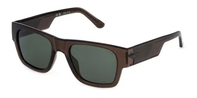 Police Splp23 Ocean Maxi 1 M82p Men's Sunglasses Brown Size 54