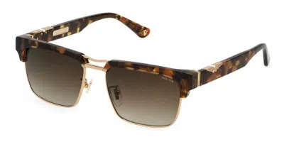 Police Splp25 Origins 62 0aer Men's Sunglasses Tortoiseshell Size 55 In Brown