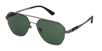 Police Splp30 Ranger 1 0627 Men's Sunglasses Grey Size 59 In Green
