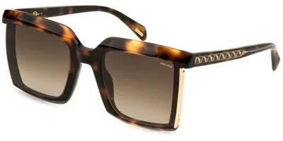 Police Splp45 Nebula 2 09aj Women's Sunglasses Tortoiseshell Size 56 In Brown