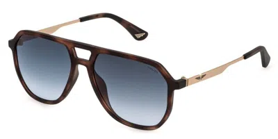 Police Splq81 Origins Lite 35 0878 Men's Sunglasses Tortoiseshell Size 57 In Brown