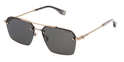 Police Splq90 Force 9 08fe Men's Sunglasses Gold Size 59 In Silver