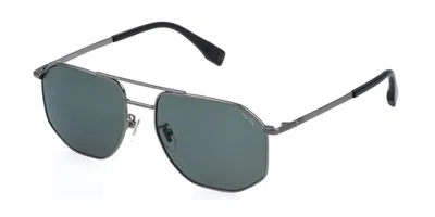 Police Splr76 Grind 3 E56p Occhiali Da Sole Argentati Per Uomo In Blue