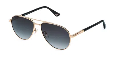 Police Splr77 New Crossroads 6 0300 Occhiali Da Sole Oro Per Uomo In Gold