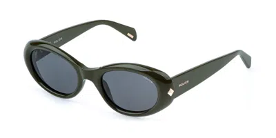 Police Splr93 Kaleidos 1 06s9 Women's Sunglasses Green Size 52 In Black
