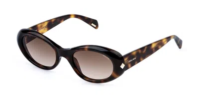 Police Splr93 Kaleidos 1 0752 Women's Sunglasses Tortoiseshell Size 52 In Brown