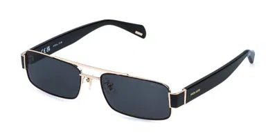 Police Splr95 Invictus 1 0301 Women's Sunglasses Black Size 58 In Blue
