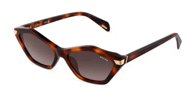 Police Splu08 Lyra 2 0978 Women's Sunglasses  Size 57 In Brown