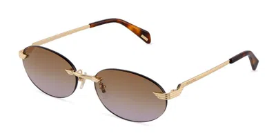 Police Splu09 Electra 1 300y Women's Sunglasses Gold Size 58 In Shiny Rose Gold